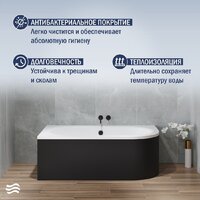 Ванна Lauter Bliss 160х75 L 21201061L (с ножками и черным подголовником) - Превью изображения №5 — Интернет-магазин Time-Shop