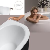 Ванна Lauter Bliss 160х75 L 21201061L (с ножками и черным подголовником) - Превью изображения №6 — Интернет-магазин Time-Shop