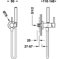 Гигиенический душ Tres Study 134123KM - Превью изображения №2 — Интернет-магазин Time-Shop