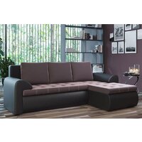 Угловой диван Stolline Ванкувер 07 правый (экокожа черная/велюр коричневый) - Превью изображения №6 — Интернет-магазин Time-Shop