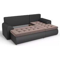 Угловой диван Stolline Ванкувер 07 правый (экокожа черная/велюр коричневый) - Превью изображения №5 — Интернет-магазин Time-Shop