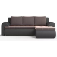 Угловой диван Stolline Ванкувер 07 правый (экокожа черная/велюр коричневый) - Превью изображения №2 — Интернет-магазин Time-Shop