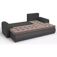 Угловой диван Stolline Ванкувер 07 правый (экокожа черная/велюр коричневый) - Превью изображения №4 — Интернет-магазин Time-Shop