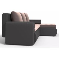 Угловой диван Stolline Ванкувер 07 правый (экокожа черная/велюр коричневый) - Превью изображения №3 — Интернет-магазин Time-Shop