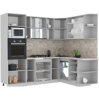 Готовая кухня Интерлиния Мила Лайт 1.68x2.4 правая (белый платинум/дуб золотой/дуб бунратти) - Превью изображения №2 — Интернет-магазин Time-Shop