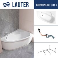 Lauter Valencia 160x105 2102160R (с каркасом и сифоном 21Y11021 матовый черный)