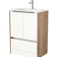  Дабер Тумба под умывальник 017 60 Т17.6.0.21Ч (дуб галифакс/белый/ручка черная) - Превью изображения №1 — Интернет-магазин Time-Shop