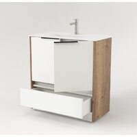  Дабер Тумба под умывальник 017 60 Т17.6.0.21Ч (дуб галифакс/белый/ручка черная) - Превью изображения №3 — Интернет-магазин Time-Shop