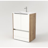  Дабер Тумба под умывальник 017 60 Т17.6.0.21Ч (дуб галифакс/белый/ручка черная) - Превью изображения №2 — Интернет-магазин Time-Shop