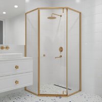 Душевой уголок RGW HO-088Gb 350608800-16 (золото браш/прозрачное стекло) - Превью изображения №4 — Интернет-магазин Time-Shop