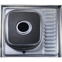 Кухонная мойка AKS Накладная 60x60 левая (полированная) - Превью изображения №2 — Интернет-магазин Time-Shop