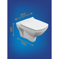 Унитаз подвесной Cersanit Carina New Clean On с инстал. Link Pro (с кнопкой Twins 63534 черный/золото) - Превью изображения №9 — Интернет-магазин Time-Shop