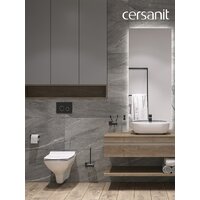 Унитаз подвесной Cersanit Carina New Clean On с инстал. Link Pro (с кнопкой Twins 63534 черный/золото) - Превью изображения №15 — Интернет-магазин Time-Shop