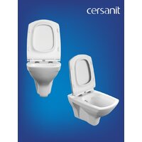 Унитаз подвесной Cersanit Carina New Clean On с инстал. Link Pro (с кнопкой Twins 63534 черный/золото) - Превью изображения №11 — Интернет-магазин Time-Shop