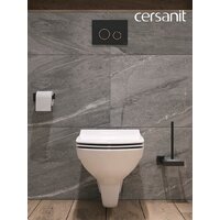 Унитаз подвесной Cersanit Carina New Clean On с инстал. Link Pro (с кнопкой Twins 63534 черный/золото) - Превью изображения №16 — Интернет-магазин Time-Shop