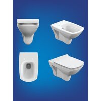 Унитаз подвесной Cersanit Carina New Clean On с инстал. Link Pro (с кнопкой Twins 63534 черный/золото) - Превью изображения №10 — Интернет-магазин Time-Shop