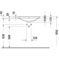 Умывальник Duravit D-Neo 0357600027 - Превью изображения №4 — Интернет-магазин Time-Shop