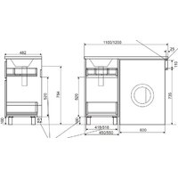  Эстет Тумба Dallas Luxe ФР-00001920 с умывальником Dallas 120 (правая) - Превью изображения №5 — Интернет-магазин Time-Shop