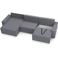 Угловой диван Mio Tesoro Дюссельдорф 293 1.5ек-1.5ек-1.5пф (1173 Savanna Plus Grafit) - Превью изображения №8 — Интернет-магазин Time-Shop