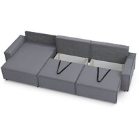 Угловой диван Mio Tesoro Дюссельдорф 293 1.5ек-1.5ек-1.5пф (1173 Savanna Plus Grafit) - Превью изображения №9 — Интернет-магазин Time-Shop