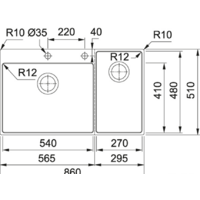 Кухонная мойка Franke Box Center BWX 220-54-27 TL 127.0538.259 - Превью изображения №4 — Интернет-магазин Time-Shop