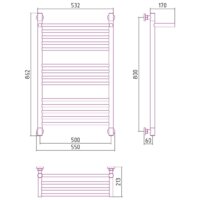 Полотенцесушитель Сунержа Богема с полкой+ 800х500 30-0223-8050 - Превью изображения №3 — Интернет-магазин Time-Shop