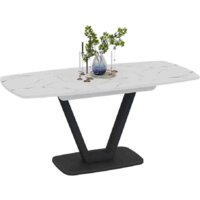 Кухонный стол Трия Сингапур Тип 1 (черный муар/стекло белый мрамор) - Превью изображения №2 — Интернет-магазин Time-Shop