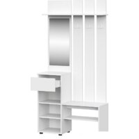 Стенка NN мебель Токио с зеркалом (белый текстурный) - Превью изображения №2 — Интернет-магазин Time-Shop