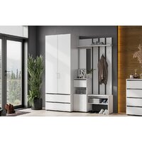 Стенка NN мебель Токио с зеркалом (белый текстурный) - Превью изображения №4 — Интернет-магазин Time-Shop