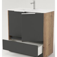  Дабер Тумба под умывальник 017 WeltWasser Deilbach 7517-80 Т17.8W.0.22Б (дуб галифакс/серый/ручка белая) - Превью изображения №2 — Интернет-магазин Time-Shop