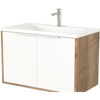 Дабер Тумба под умывальник 018 Andrea Elen 80 Т18.8А.0.21Б (дуб галифакс/белый/ручка белая)