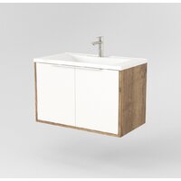  Дабер Тумба под умывальник 018 Andrea Elen 80 Т18.8А.0.21Б (дуб галифакс/белый/ручка белая) - Превью изображения №2 — Интернет-магазин Time-Shop