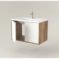  Дабер Тумба под умывальник 018 Andrea Elen 80 Т18.8А.0.21Б (дуб галифакс/белый/ручка белая) - Превью изображения №3 — Интернет-магазин Time-Shop