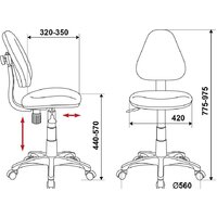 Компьютерное кресло Бюрократ KD-4/PENCIL-GN (зеленый) - Превью изображения №5 — Интернет-магазин Time-Shop