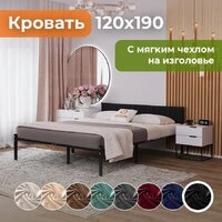 Кровать Домаклево Лофт Компакт 120x190 (черный/черный велюровый чехол) - Превью изображения №4 — Интернет-магазин Time-Shop