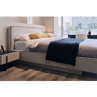 Кровать Ангстрем Милагро спальня с ПМ Малага-811.26 (М) (Simple 29/кашемир серый/оМ02) - Превью изображения №7 — Интернет-магазин Time-Shop