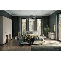 Кровать Ангстрем Милагро спальня с ПМ Малага-811.26 (М) (Simple 29/кашемир серый/оМ02) - Превью изображения №4 — Интернет-магазин Time-Shop