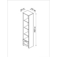 Стеллаж Mio Tesoro Сириус 1 ящик 39x190 2.02.07.130.1 (белый) - Превью изображения №4 — Интернет-магазин Time-Shop