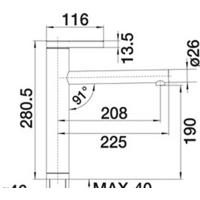 Смеситель Blanco Linee 517596 (сатин матовый) - Превью изображения №2 — Интернет-магазин Time-Shop