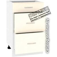 Шкаф напольный Кортекс-мебель Корнелия Лира НШ50р3ш без столешницы (белый) - Превью изображения №2 — Интернет-магазин Time-Shop