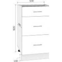 Шкаф напольный Кортекс-мебель Корнелия Лира НШ50р3ш без столешницы (белый) - Превью изображения №3 — Интернет-магазин Time-Shop