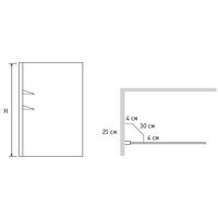 Стеклянная шторка для ванны RGW SC-54 80 см (прозрачное/хром) - Превью изображения №2 — Интернет-магазин Time-Shop