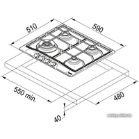 Варочная панель Franke FHTL 604 3G TC OA C - Превью изображения №2 — Интернет-магазин Time-Shop