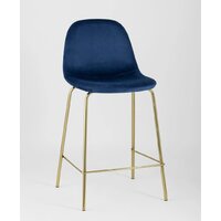 Стул Stool Group Валенсия SN полубарный OS-001CB HLR-64 (велюр синий/ножки золото) - Превью изображения №2 — Интернет-магазин Time-Shop