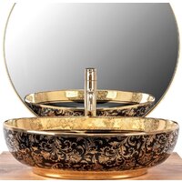 Умывальник Rea Margot (золотистый/черный) - Превью изображения №3 — Интернет-магазин Time-Shop