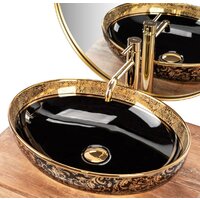 Умывальник Rea Margot (золотистый/черный) - Превью изображения №2 — Интернет-магазин Time-Shop
