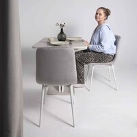 Стул Алвест AV 406-N (светло-серый бархат H-09/белый) - Превью изображения №2 — Интернет-магазин Time-Shop