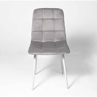 Стул Алвест AV 406-N (светло-серый бархат H-09/белый) - Превью изображения №4 — Интернет-магазин Time-Shop