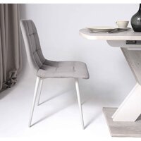 Стул Алвест AV 406-N (светло-серый бархат H-09/белый) - Превью изображения №3 — Интернет-магазин Time-Shop