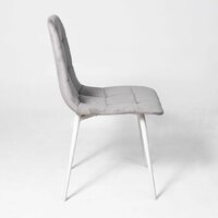 Стул Алвест AV 406-N (светло-серый бархат H-09/белый) - Превью изображения №5 — Интернет-магазин Time-Shop